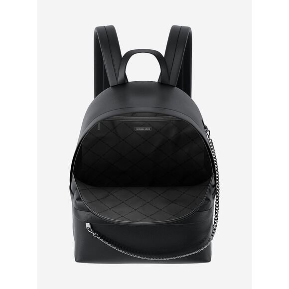 NWT Michael Kors Slater Large Pebble Leather Backpack Black School Work Travel main image 5